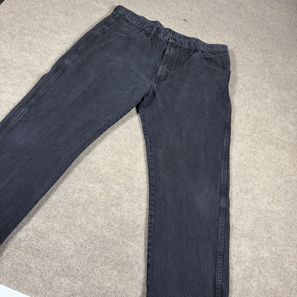 Rustler Men's Black Jeans Relaxed Fit Straight Leg Denim 5 Pocket Y2K